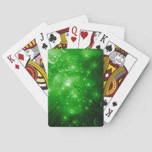 Lime Green Galaxy Burst Playing Cards
