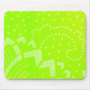 Lime Green geomentric dot stripe graphic pattern Mouse Mat