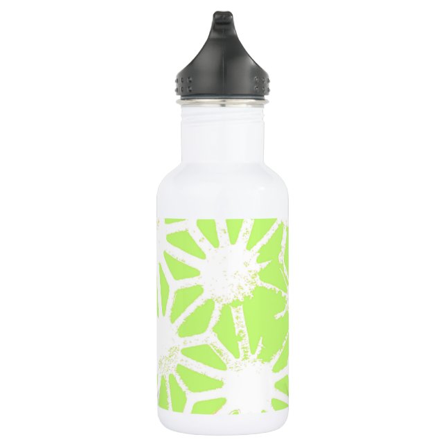 Lime green geometric pattern 532 ml water bottle (Right)