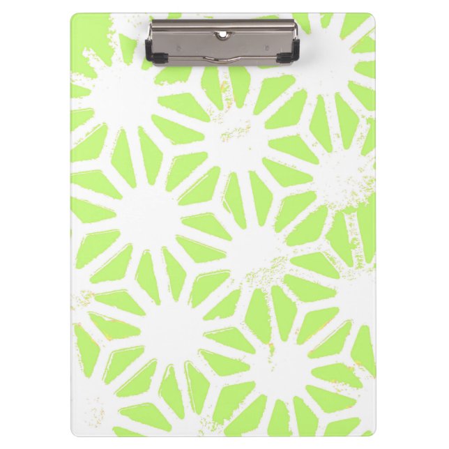 Lime green geometric pattern clipboard (Front)