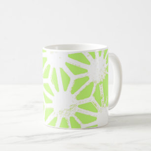 Lime green geometric pattern coffee mug