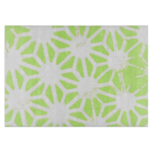 Lime green geometric pattern cutting board