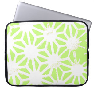 Lime green geometric pattern laptop sleeve