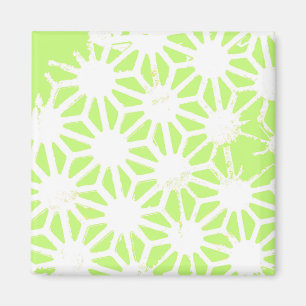 Lime green geometric pattern magnet
