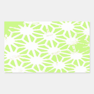 Lime green geometric pattern rectangular sticker