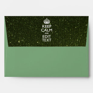 Lime Green Glamour Keep Calm Saying Envelopes