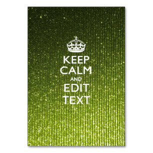 Lime Green Glamour Keep Calm Saying Table Number