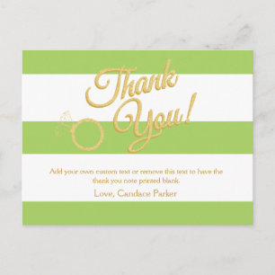 Lime Green, Glitter and Stripes Thank You Cards