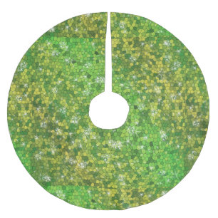 Lime Green Glitter Christmas Magic Sparkle Brushed Polyester Tree Skirt