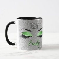 Lime Green Glitter Eyes Monogram