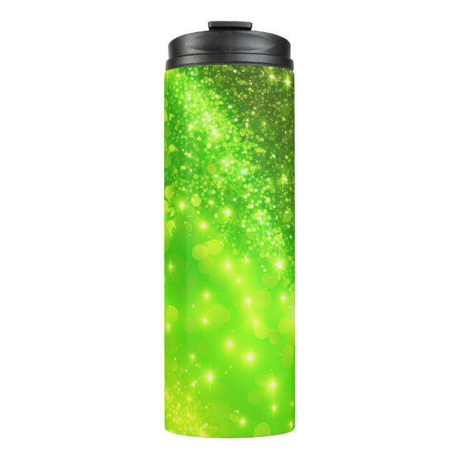 Lime Green Glitter Holographic Thermal Tumbler 12o (Front)
