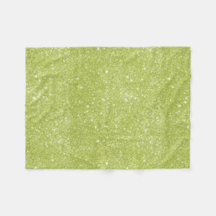 Lime Green Glitter Sparkles Fleece Blanket