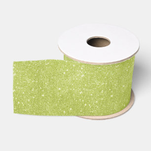 Lime Green Glitter Sparkles Grosgrain Ribbon