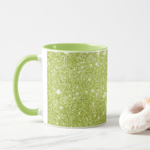 Lime Green Glitter Sparkles Mug