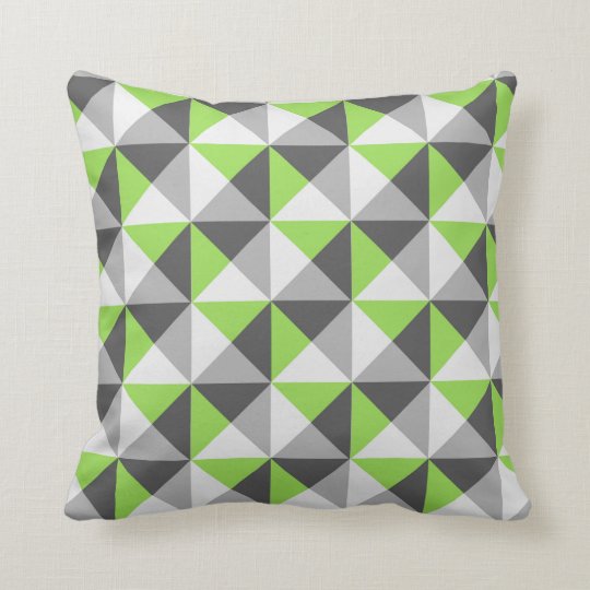 grey geometric pillow