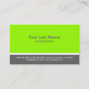 Lime green grey stripe custom business cards