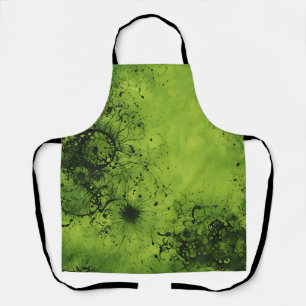 Lime Green Grunge with Black Accents Apron