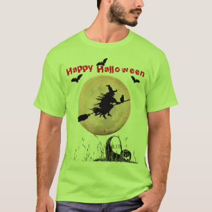 Lime Green Halloween Witch T-Shirt