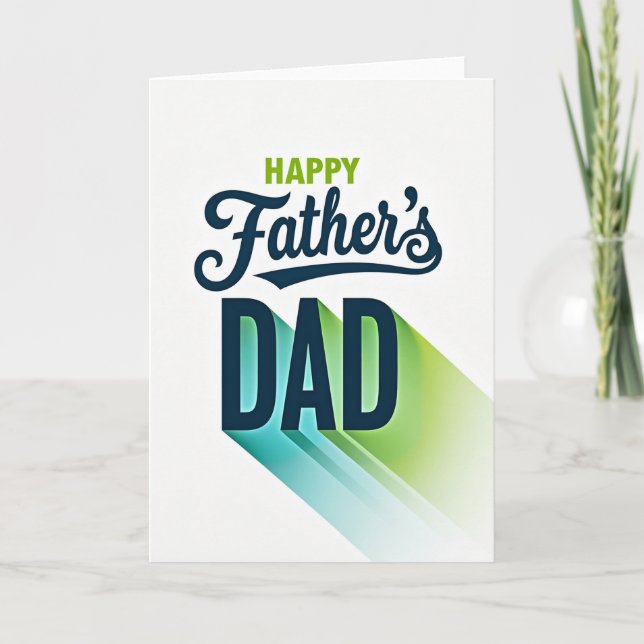 Lime Green Happy Fathers Card (Front)