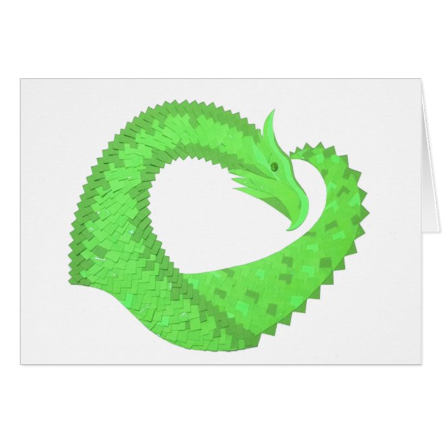 Lime green heart dragon on white (Front Horizontal)