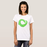 Lime green heart dragon on white
