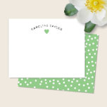 Lime Green Heart & Polka Dots Cute Girly Card<br><div class="desc">This design features space for a name in a pretty curve over a simple heart graphic. Click the customise button if you would like to move/scale the images and further modify the text! Variations of this design, additional colours, as well as coordinating products are available in our shop, zazzle.com/store/doodlelulu. Contact...</div>