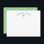 Lime Green Heart & Polka Dots Cute Girly Card<br><div class="desc">This design features space for a name in a pretty curve over a simple heart graphic. Click the customise button if you would like to move/scale the images and further modify the text! Variations of this design, additional colours, as well as coordinating products are available in our shop, zazzle.com/store/doodlelulu. Contact...</div>