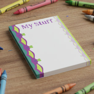 Lime Green Hearts With Purple Post-it Notes