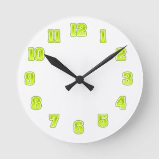 Lime Green in Yellow Clock Template