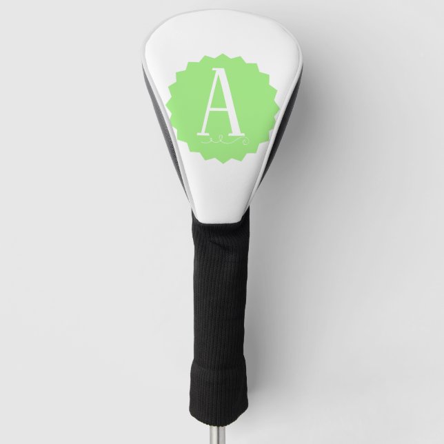 Lime Green Initial Golf Head Cover (Front)