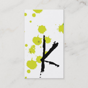 Lime Green Ink Splot Make Up Artist Business Card