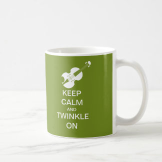 Lime Green Keep Calm Twinkle On Violin Coffee Mug
