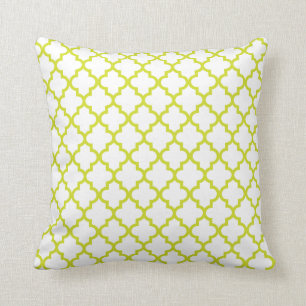 Lime Green Lattice Pattern Pillow