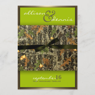 Lime Green - Lavish Camo Wedding Invitations