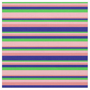 Lime Green, Light Pink, Light Coral, and Blue Fabric