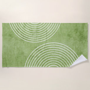 Lime Green Linen Minimalist Beach Towel