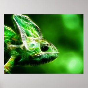 Lime Green Lizard Poster
