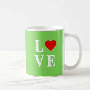 Lime Green LOVE Modern Stylish Coffee Mug