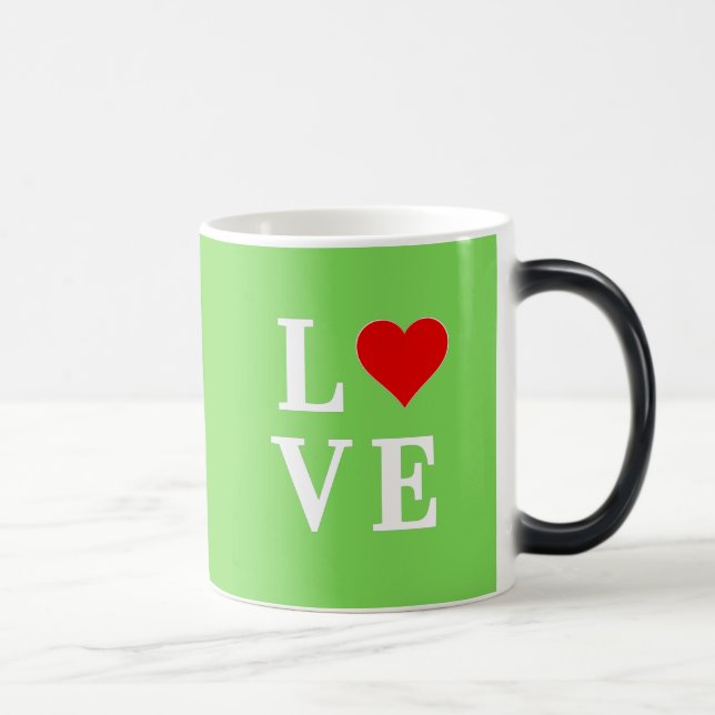 Lime Green LOVE Modern Stylish Magic Mug (Right)
