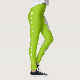 Lime Green Massachusetts State Mayflower Leggings