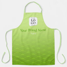 Lime Green Matcha Cafe Japanese Wave Custom Apron