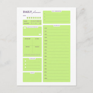 Lime Green Minimalist Daily Planner Template