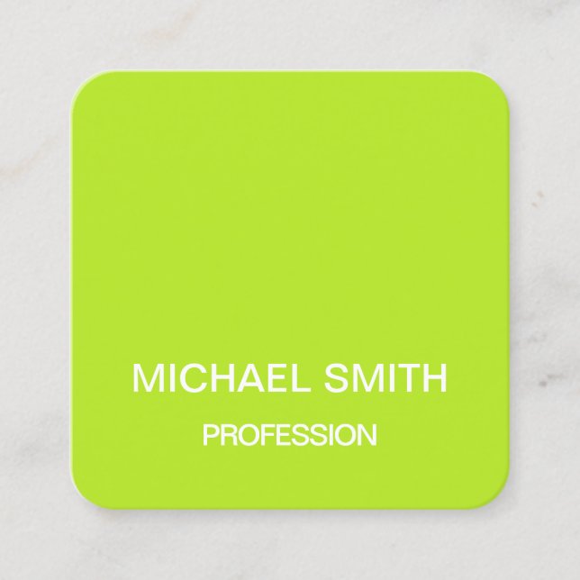 Lime green minimalist trendy business card (Front)