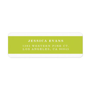 Lime Green   Modern Colour Stripe Address Labels