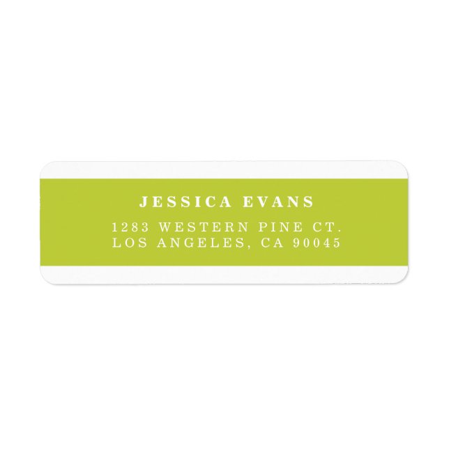 Lime Green | Modern Colour Stripe Address Labels (Front)