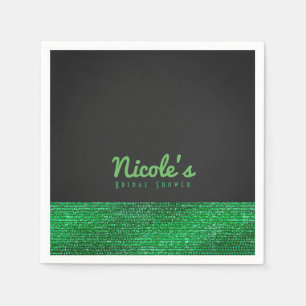 Lime Green Modern Glam Sequins Chic Party Napkin