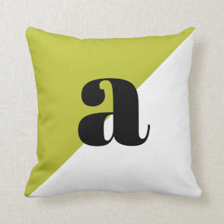 Lime Green Modern Minimal Trendy Monogram Cushion