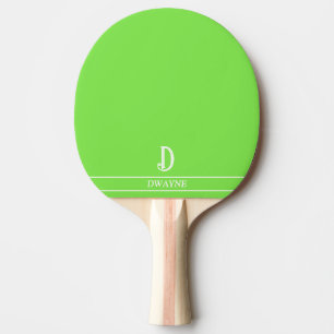 Lime Green Monogrammed Ping Pong Paddle