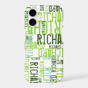 lime green name typography