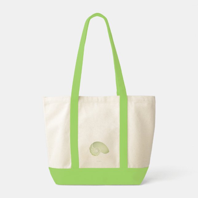 Lime Green Nautilus Tote Bag (Back)